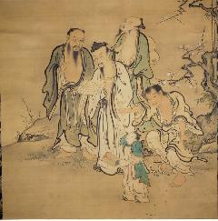 仙人遊戯図（梅と竹）の写真