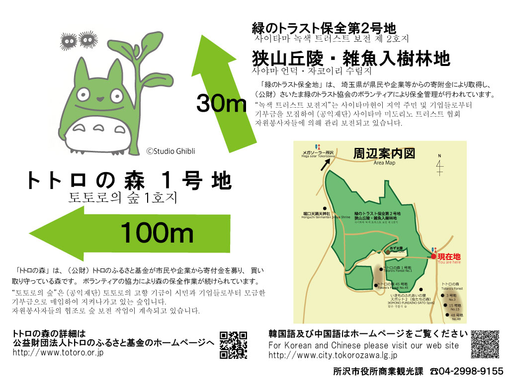 トトロの森1号地案内板 所沢市ホームページ