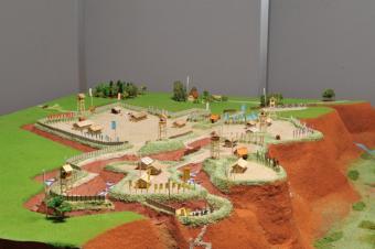 滝の城復元模型の写真