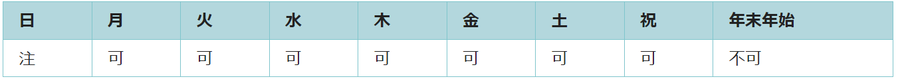 利用可能日は第二日曜日と年末年始を除くすべての日です。