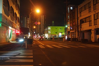 道路照明灯のLED化前の写真