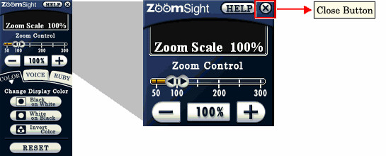 Figure: Control Panel - Explanation of the quitting function