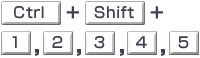 Ctrl  +  Shift  +  1or 2  or 3   or 4  or 5