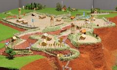 滝の城復元模型（「滝の城跡保存会」製作）の写真