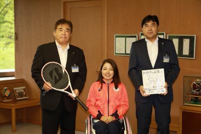 田中選手と集合写真