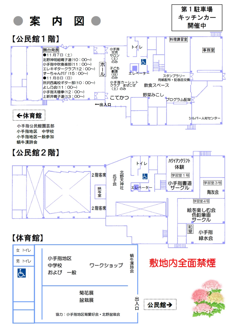 第74回小手指地区文化祭会場図