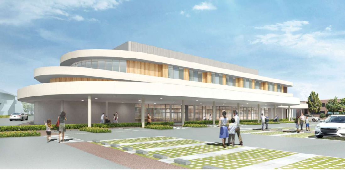 正面から見た新病院のイメージ
