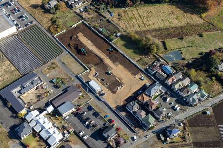 上空から撮影した給食センター建設地の写真2枚目