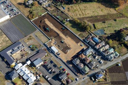 上空から撮影した給食センター建設地の写真2枚目