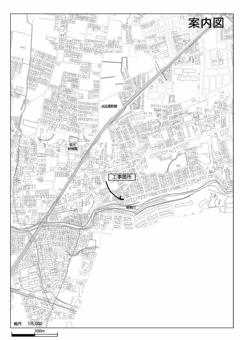 松井地区配水管更新第4号工事の案内図