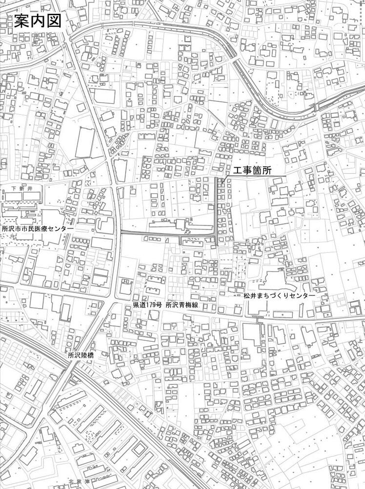 松井地区配水管更新第4号工事（ゼロ債務）案内図の画像