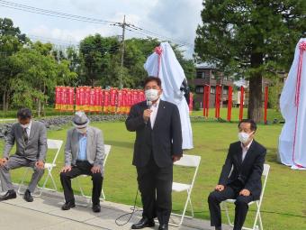 大魔神像除幕式の写真