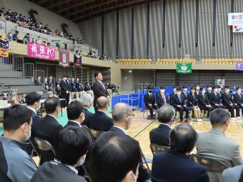 開会式での市長挨拶の写真