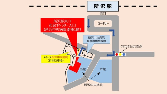 所沢駅東口市民ギャラリー案内図の画像
