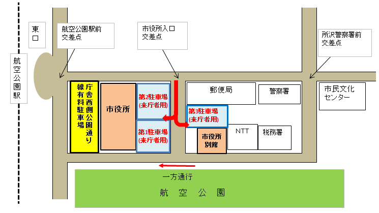 市役所駐車場の案内図