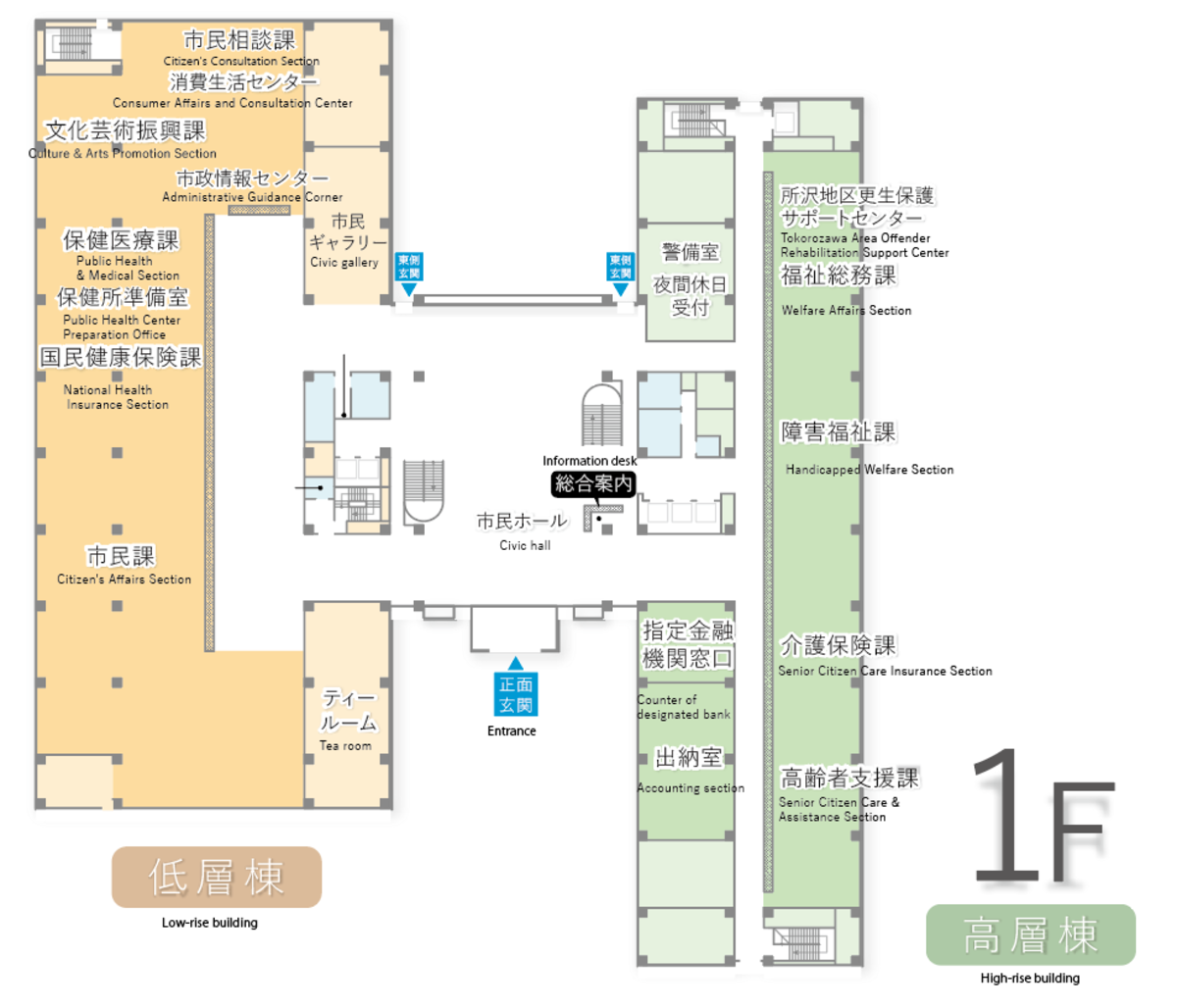 フロア案内図1階の画像