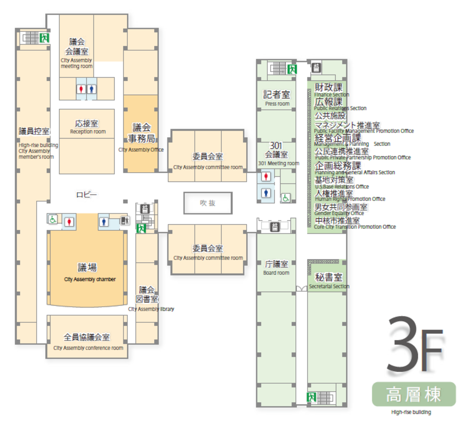 フロア案内図3階の画像
