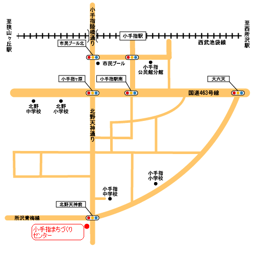 小手指地区体育館の案内図